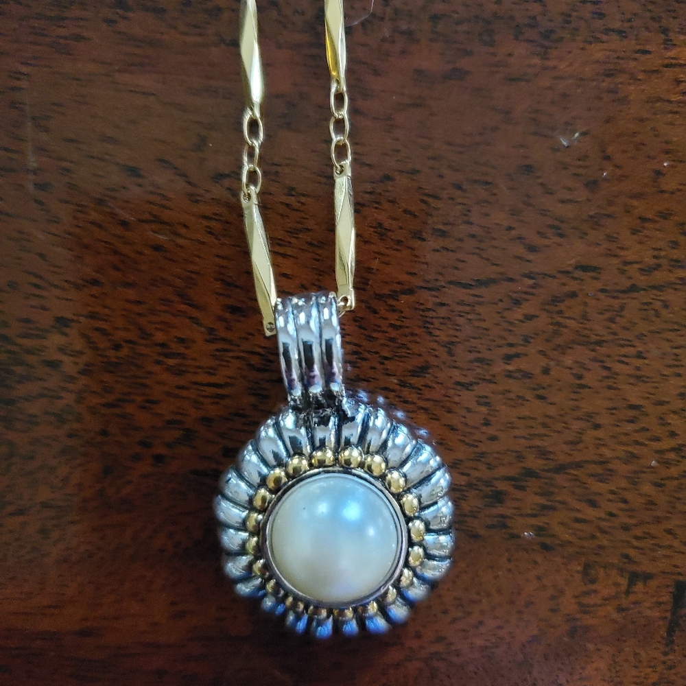 Beautiful 16 Inch Necklace With Gold Over Sterling Silver Earrings